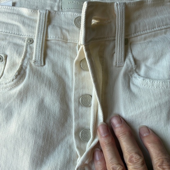 MOTHER The Tomcat Midrise Straight Ankle Cream Puffs Jeans Size 23 - Picture 13 of 16